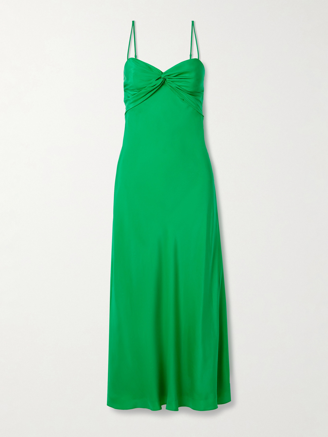 La Ligne Twist-front Cutout Silk Midi Dress