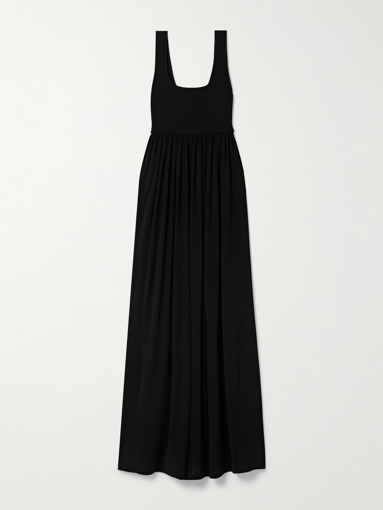 La Ligne Celine Stretch-knit And Gathered Jersey Maxi Dress In Black