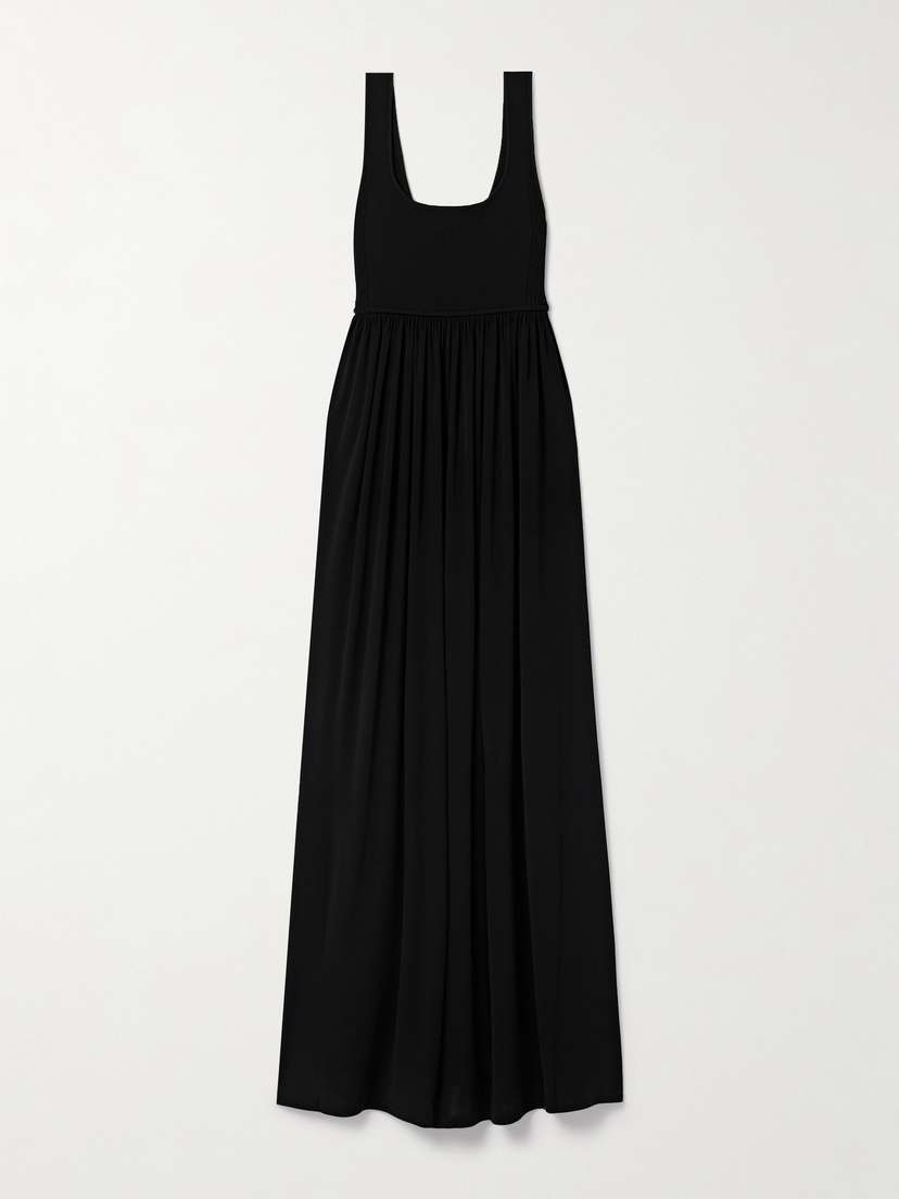 La Ligne Celine Stretch-knit And Gathered Jersey Maxi Dress