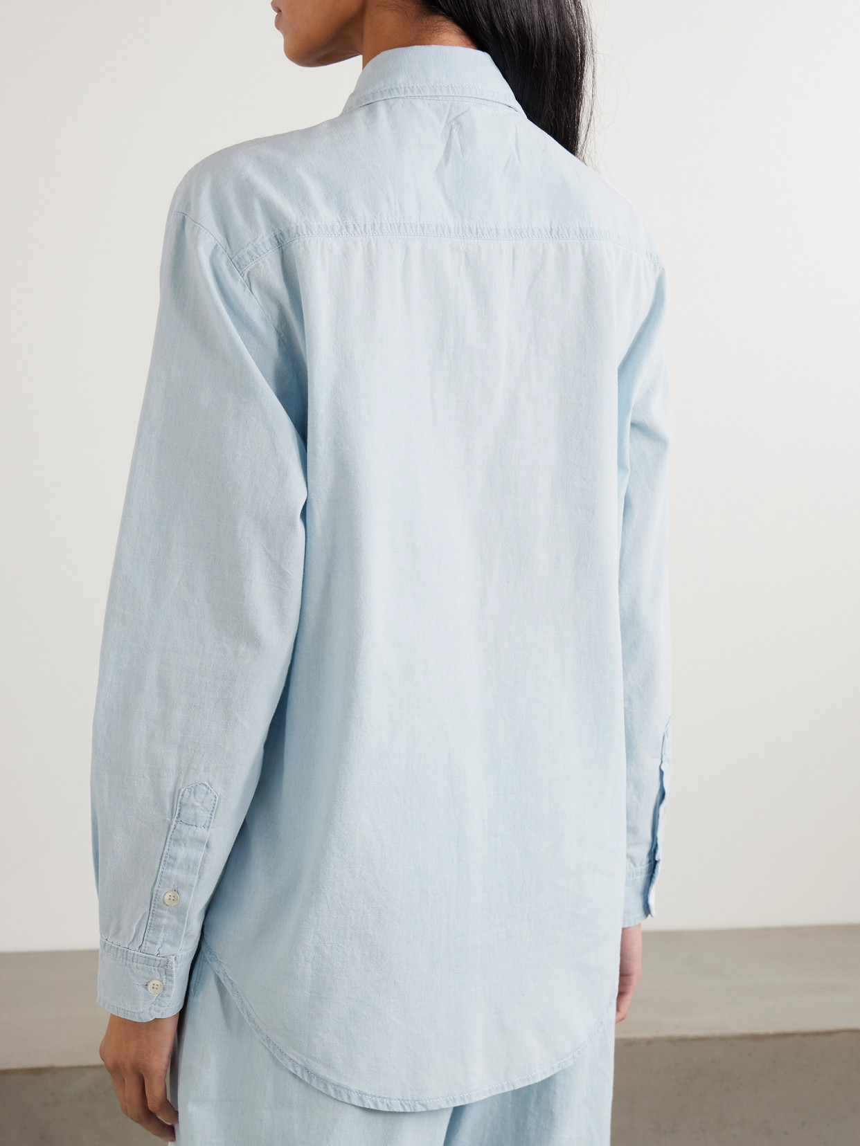 La Ligne Cotton-chambray Shirt In Blue