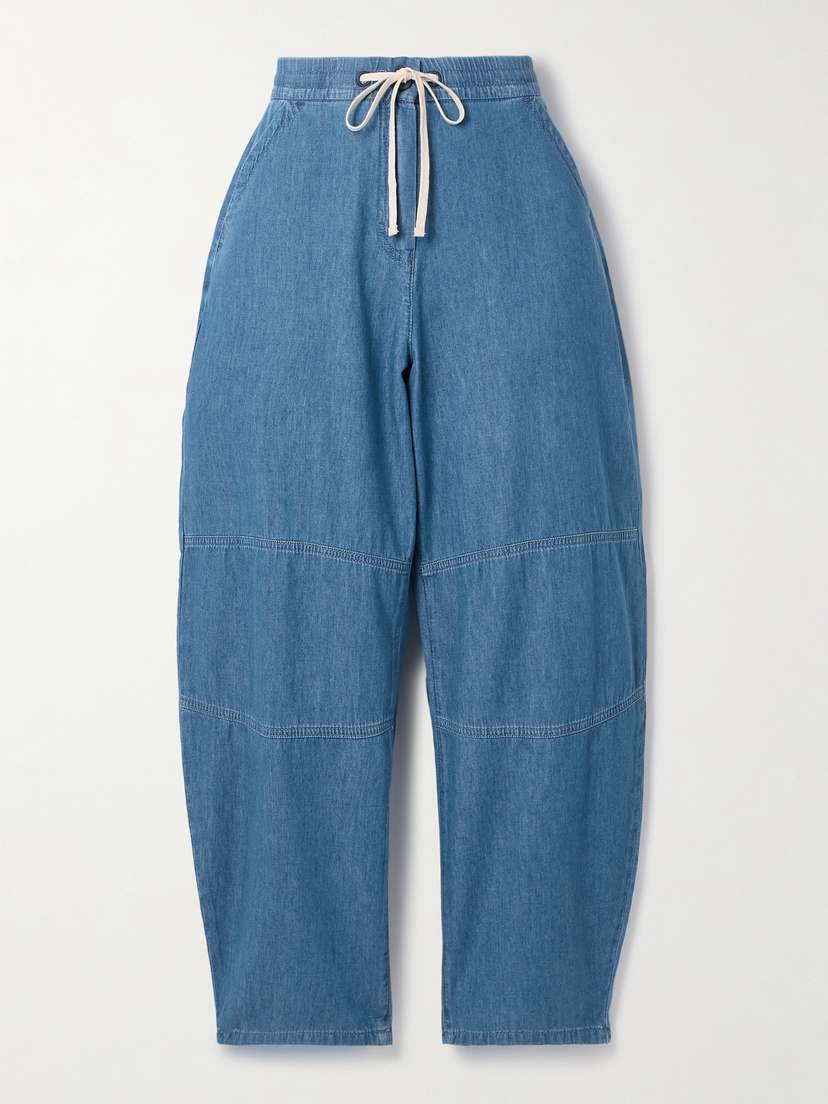 La Ligne Dorian Cotton-chambray Barrel-leg Pants