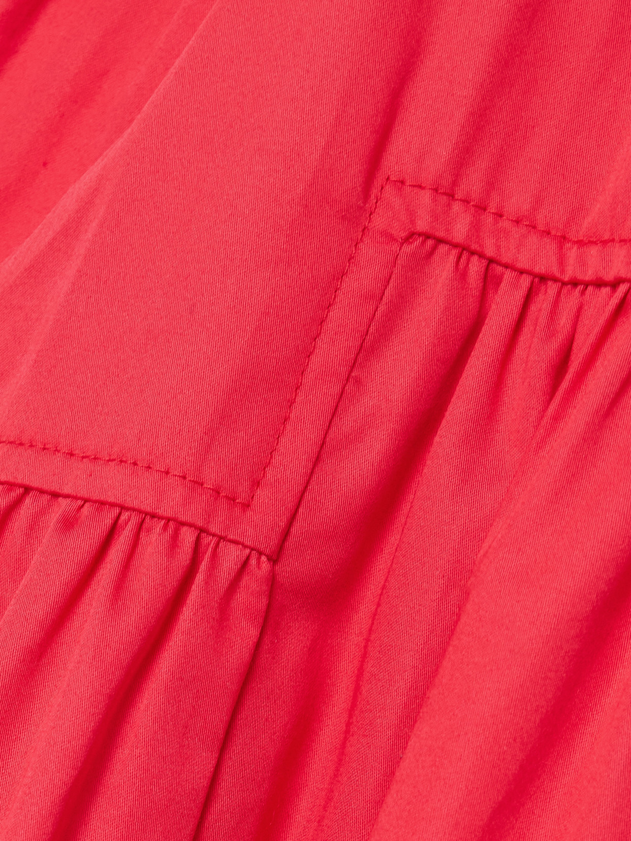 La Ligne Gathered Cotton-poplin Midi Dress In Red