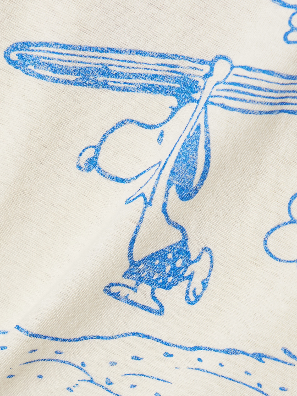 Re/done + Peanuts Snoopy Surf's Up Printed Cotton-jersey T-shirt In White