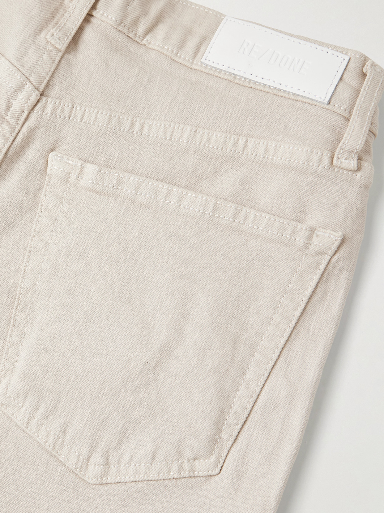 Re/done Cropped High-rise Flared Jeans In Neutral