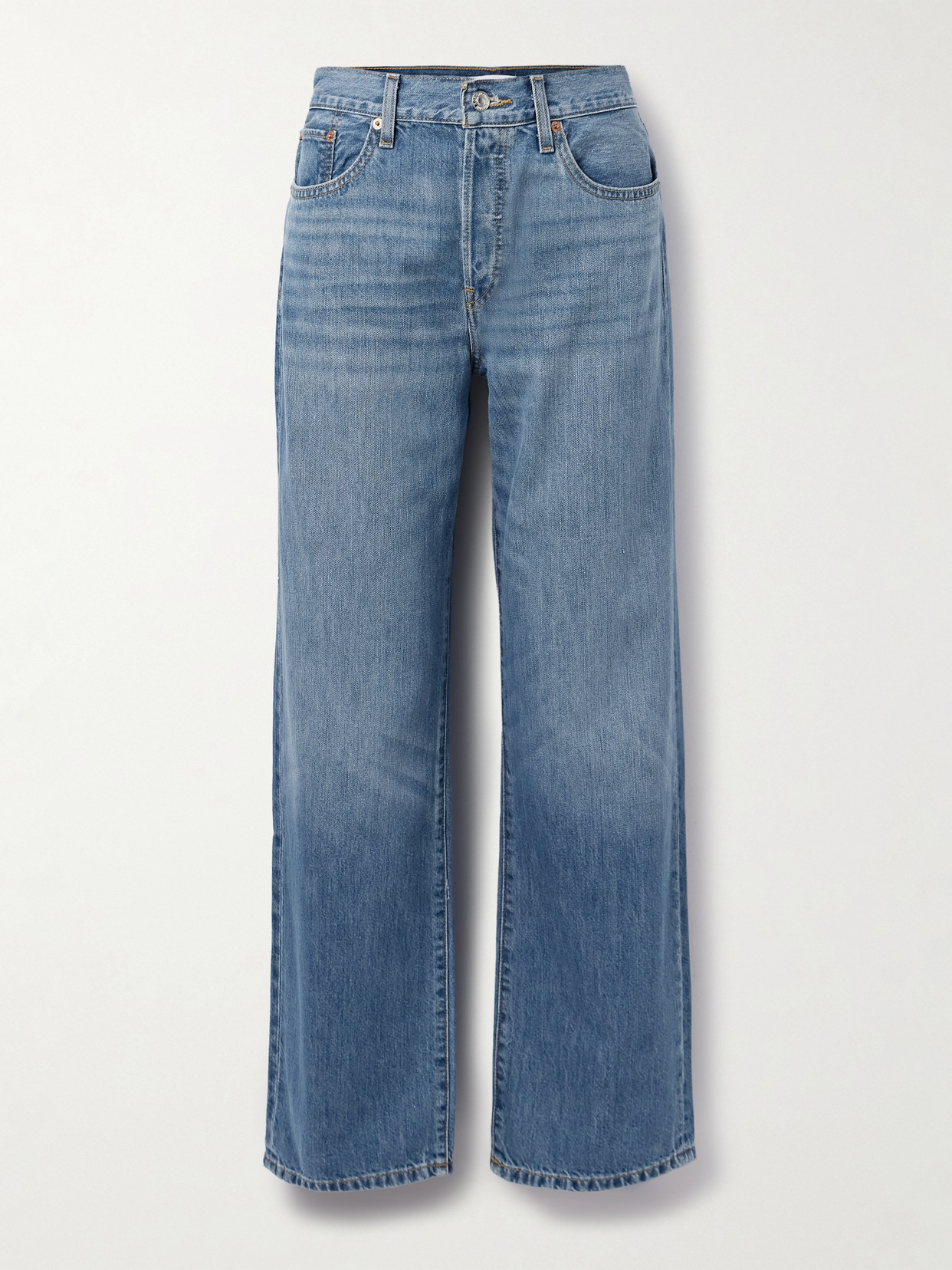 Re/done The Thrasher Low-rise Straight-leg Jeans In Blue