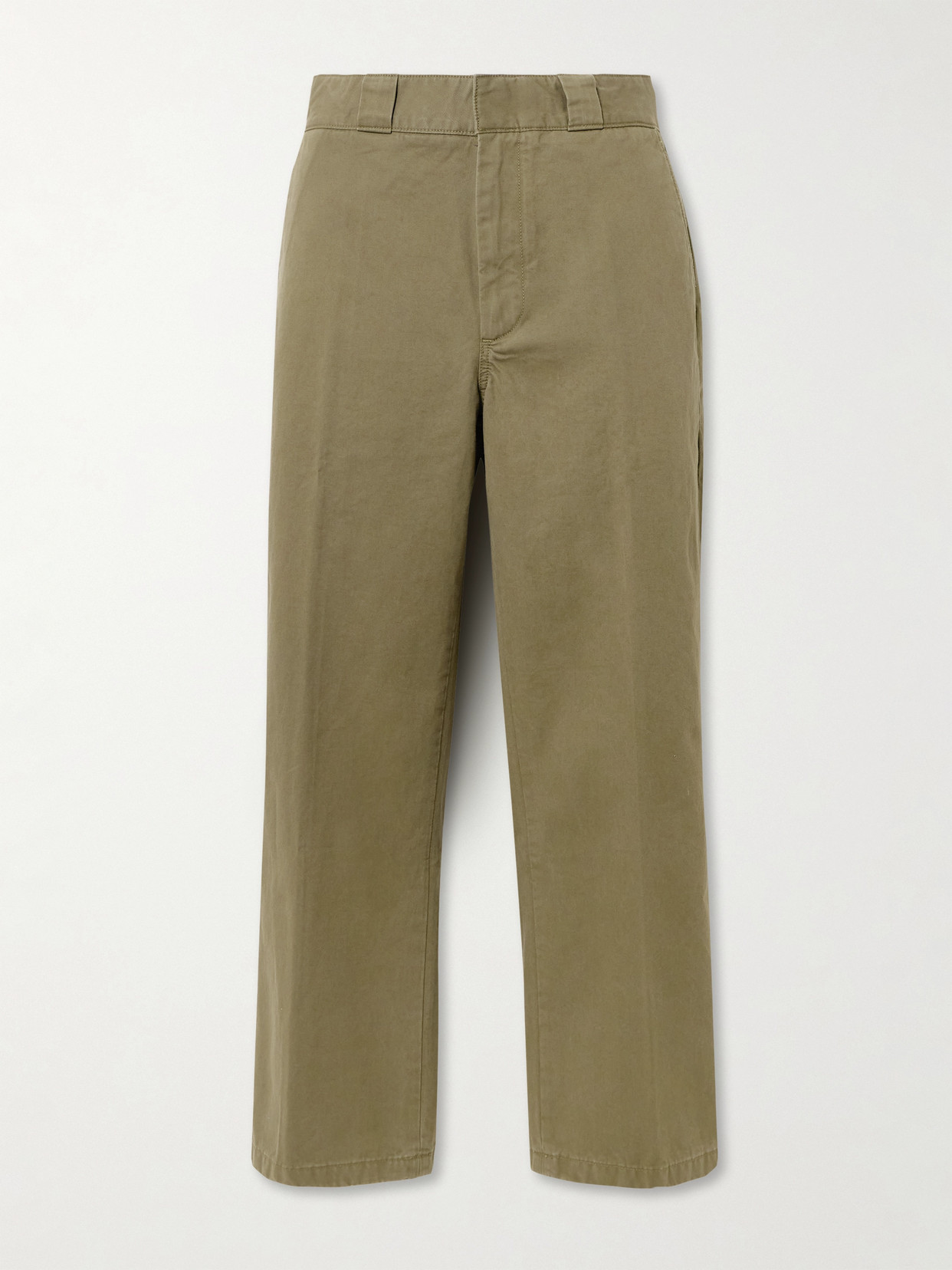 Re/done The Ollie Cotton-gabardine Straight-leg Pants In Green
