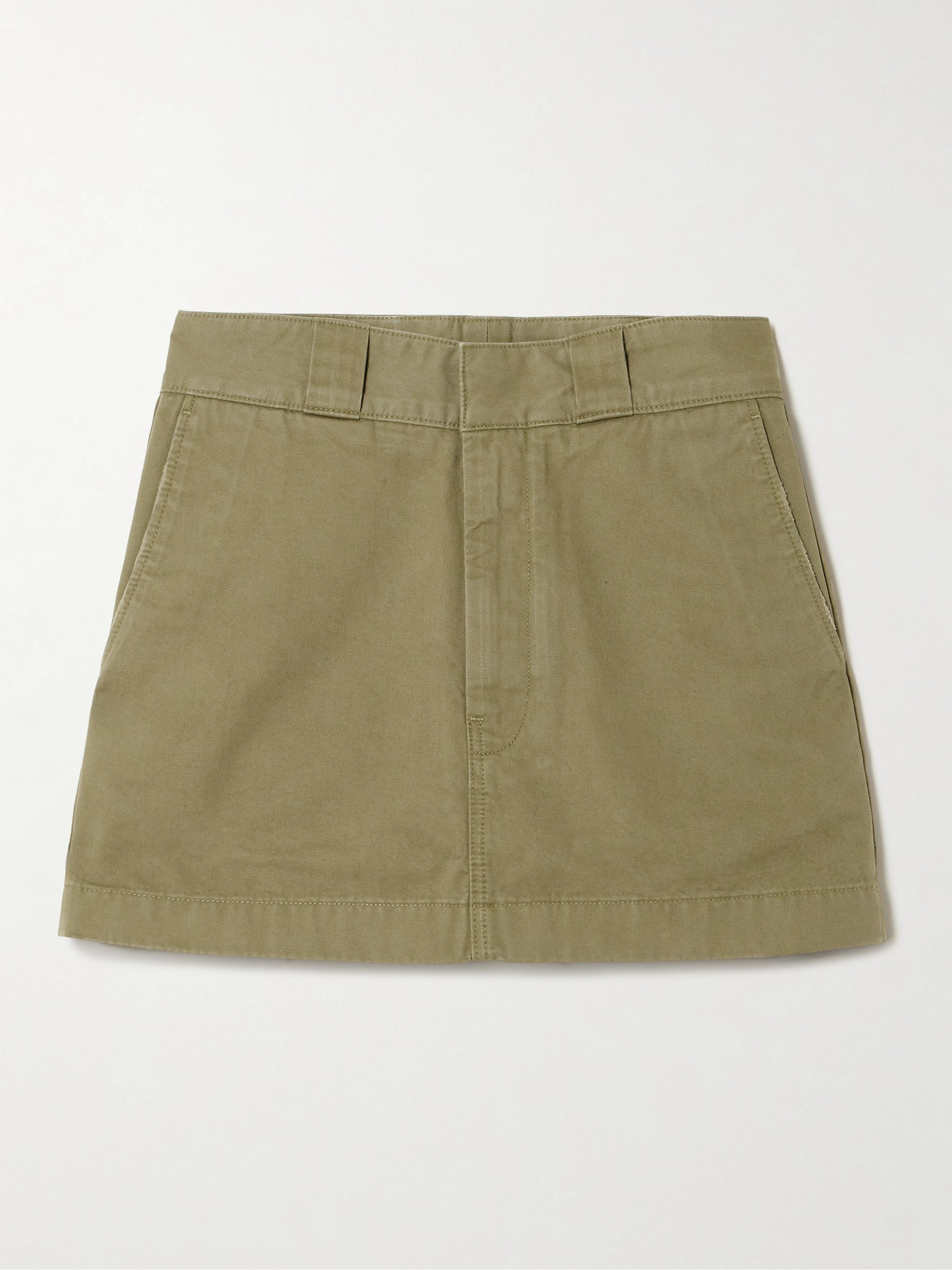 Re/done The Ollie Cotton-gabardine Mini Skirt In Green