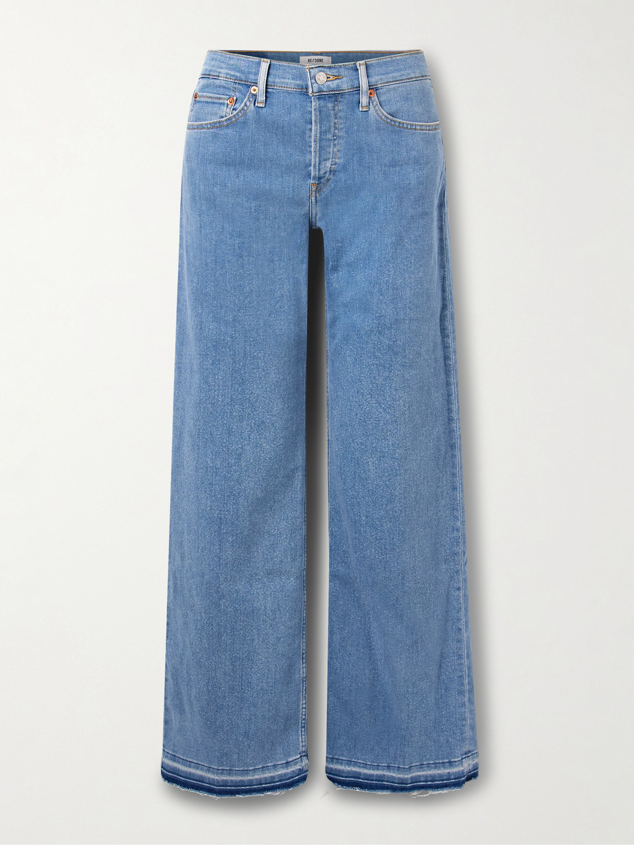 Re/done Mid-rise Wide-leg Jeans In Blue