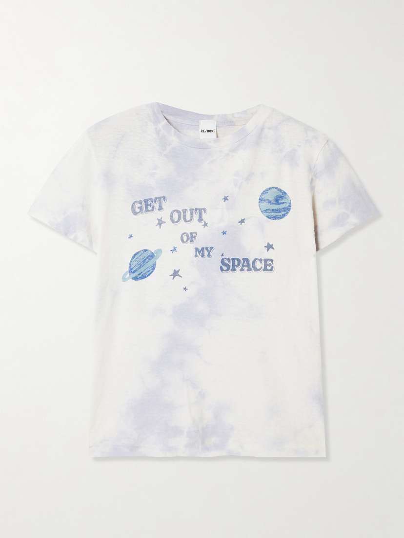 RE/DONE My Space Tie-dyed Printed Cotton-jersey T-shirt