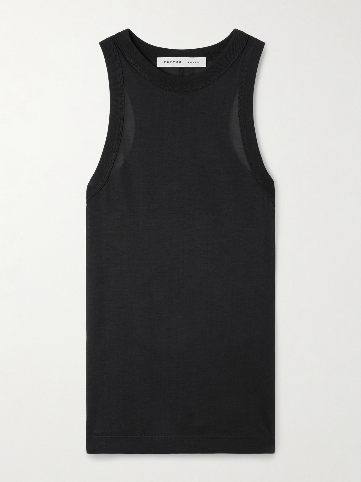 Carven Silk Tank In Black