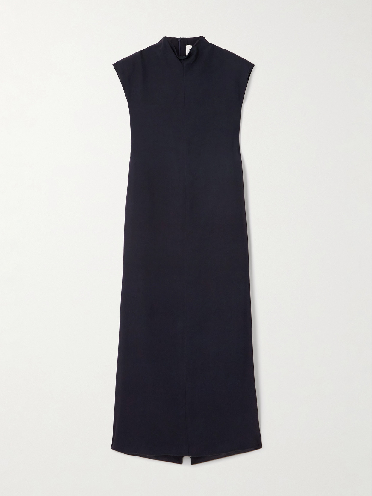 Carven Pleated Twill Midi Dress In Blue