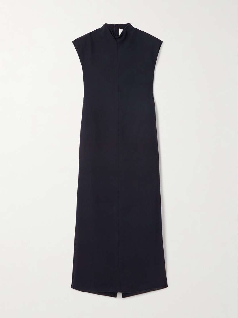 CARVEN Pleated Twill Midi Dress