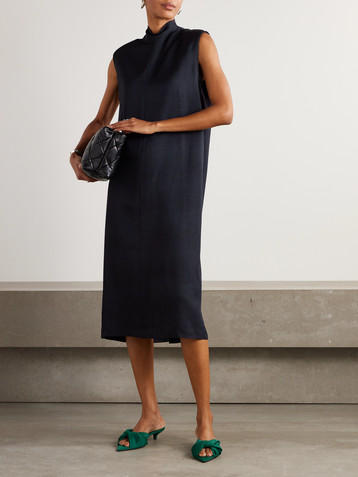 CARVEN Pleated twill midi dress