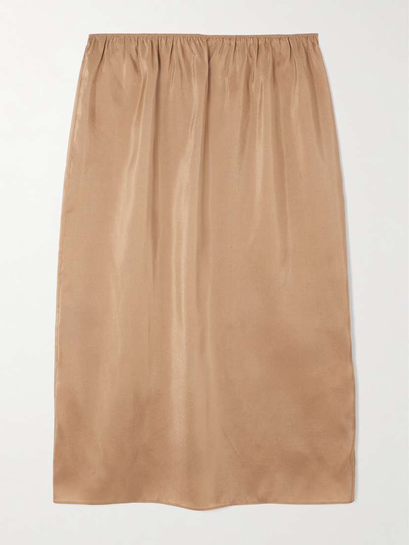 CARVEN Silk-satin Midi Skirt