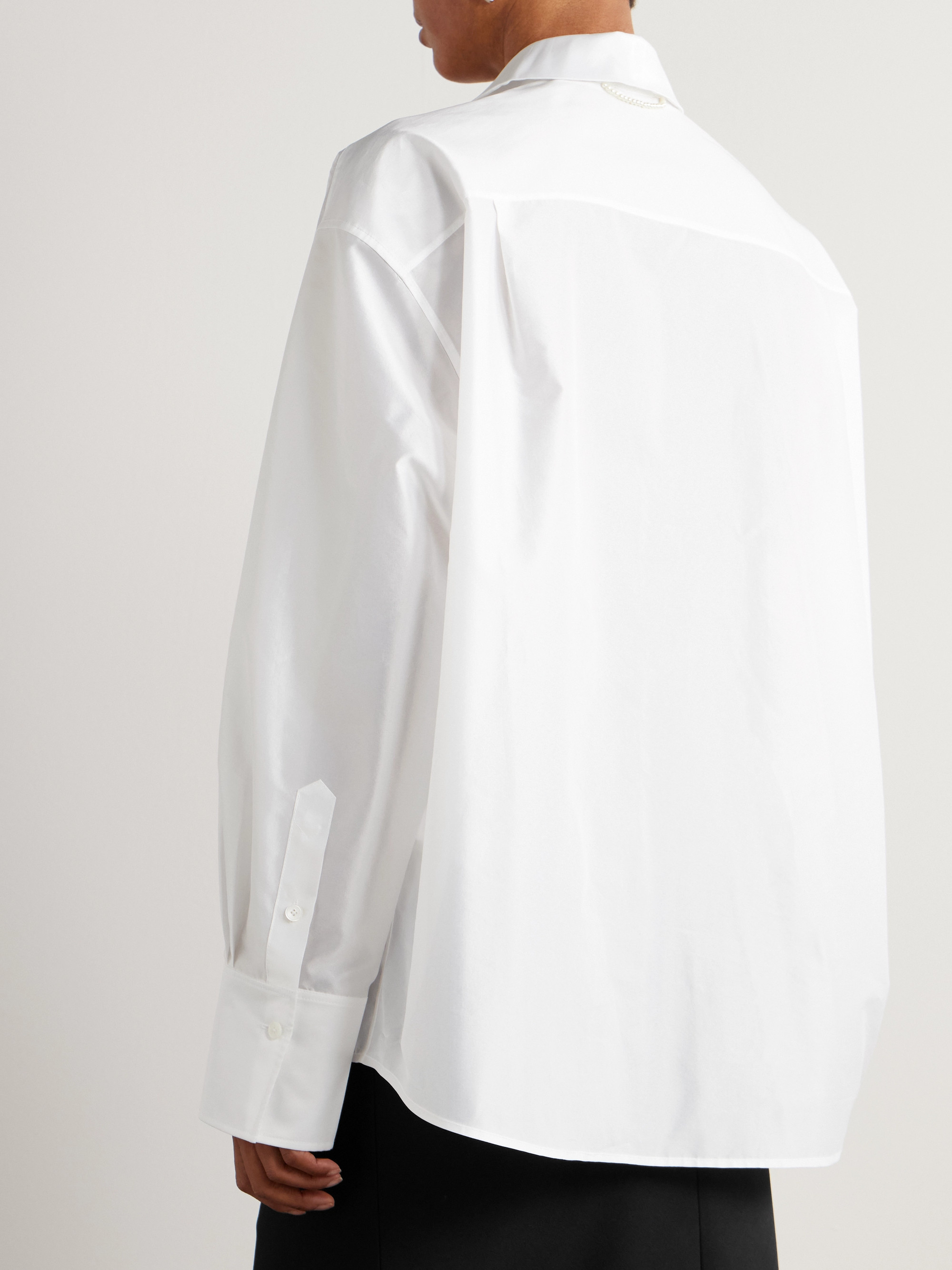 CARVEN Pearl-embellished taffeta shirt thumbnail
