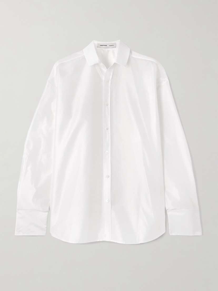 CARVEN Pearl-embellished Taffeta Shirt