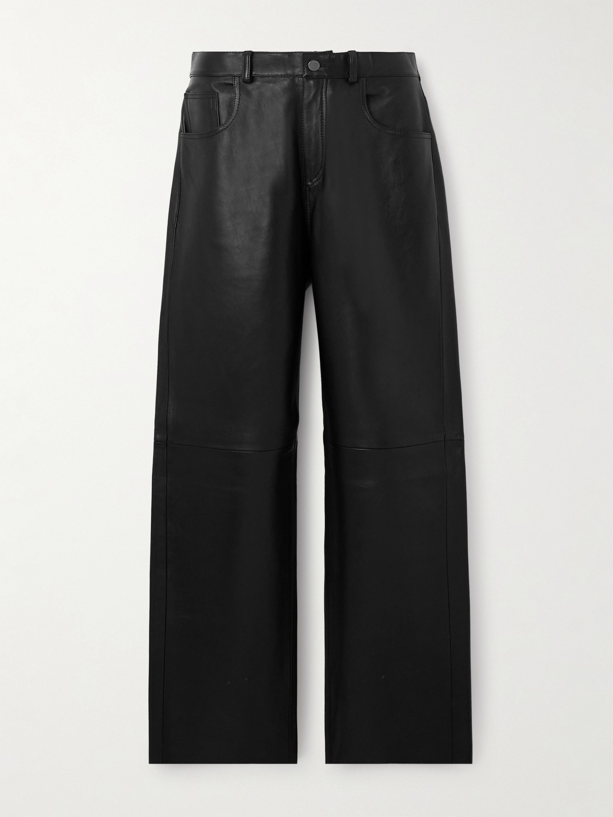 Haikure Bonnie Leather Wide-leg Pants In Black