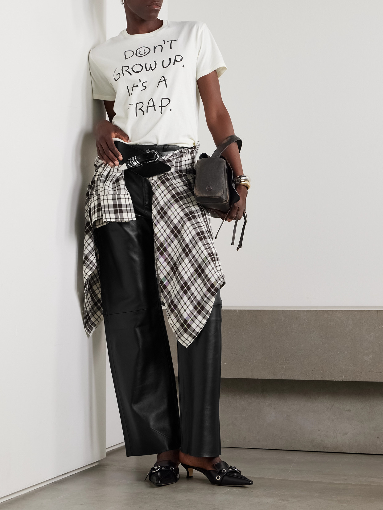 Haikure Bonnie Leather Wide-leg Pants In Black
