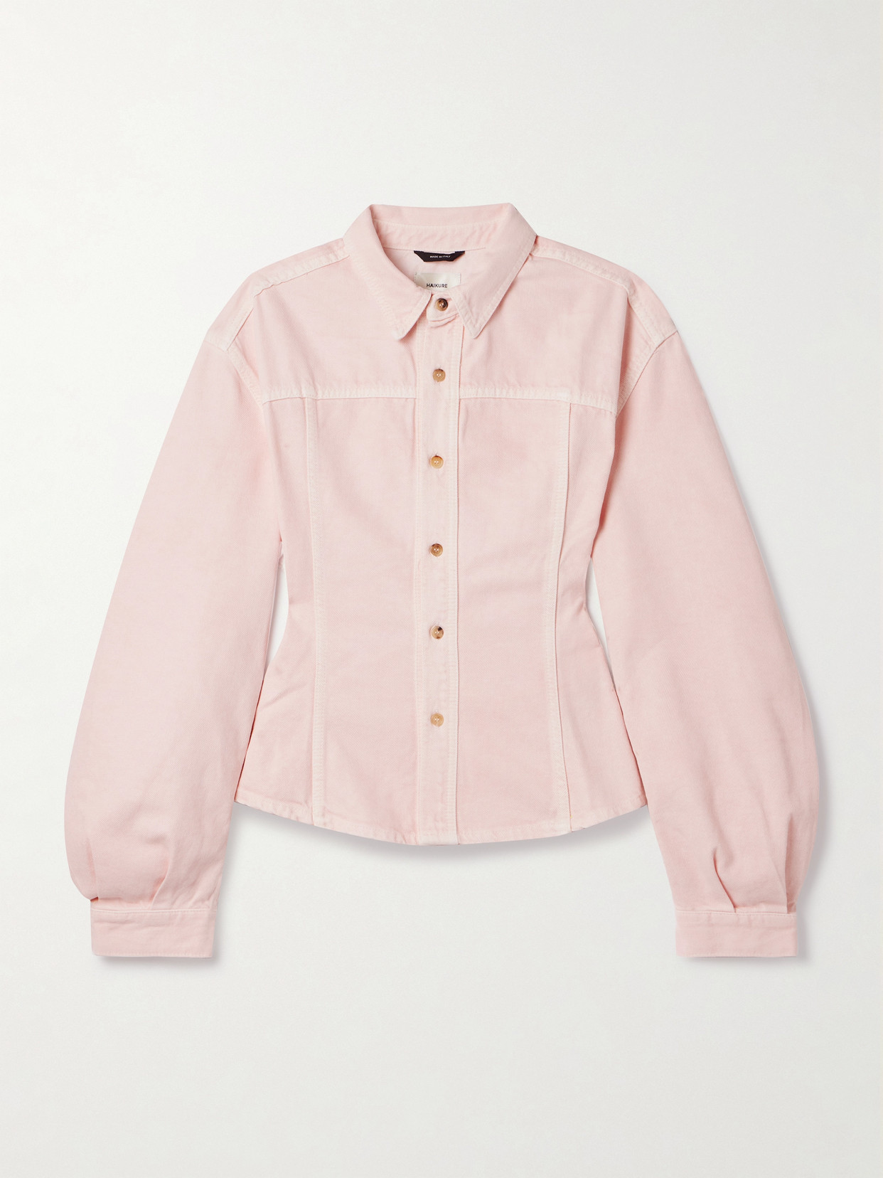 Haikure Lee Dive Paneled Denim Shirt In Pink