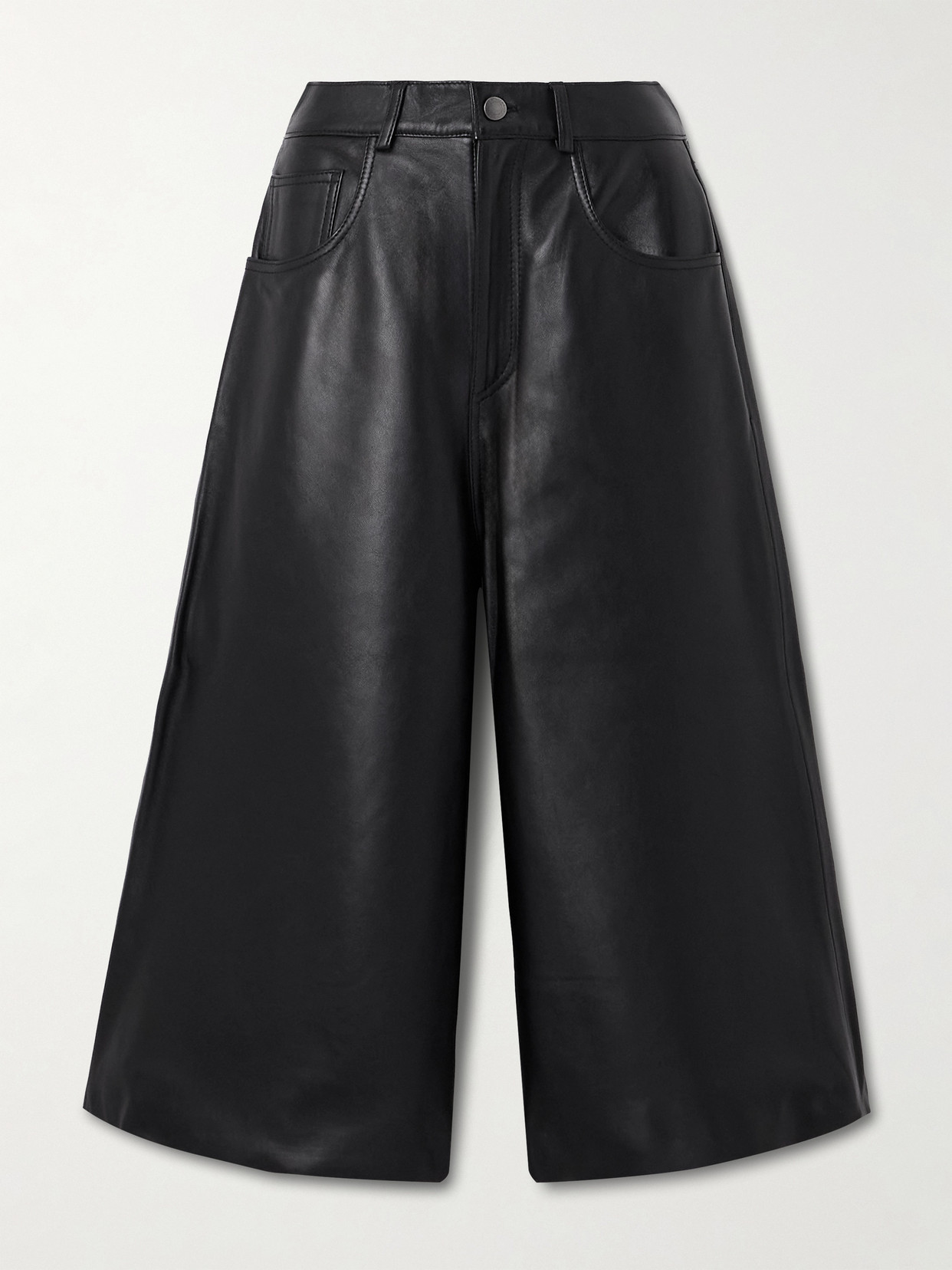Haikure Belle Leather Shorts In Black