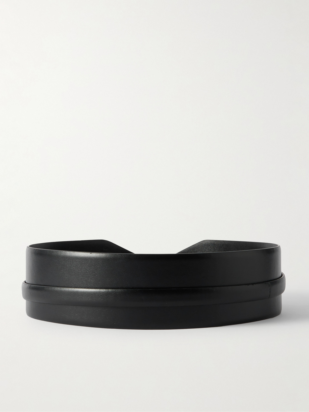 Alaïa Large Calf Leather Belt With Gold-tone Buckle In Black