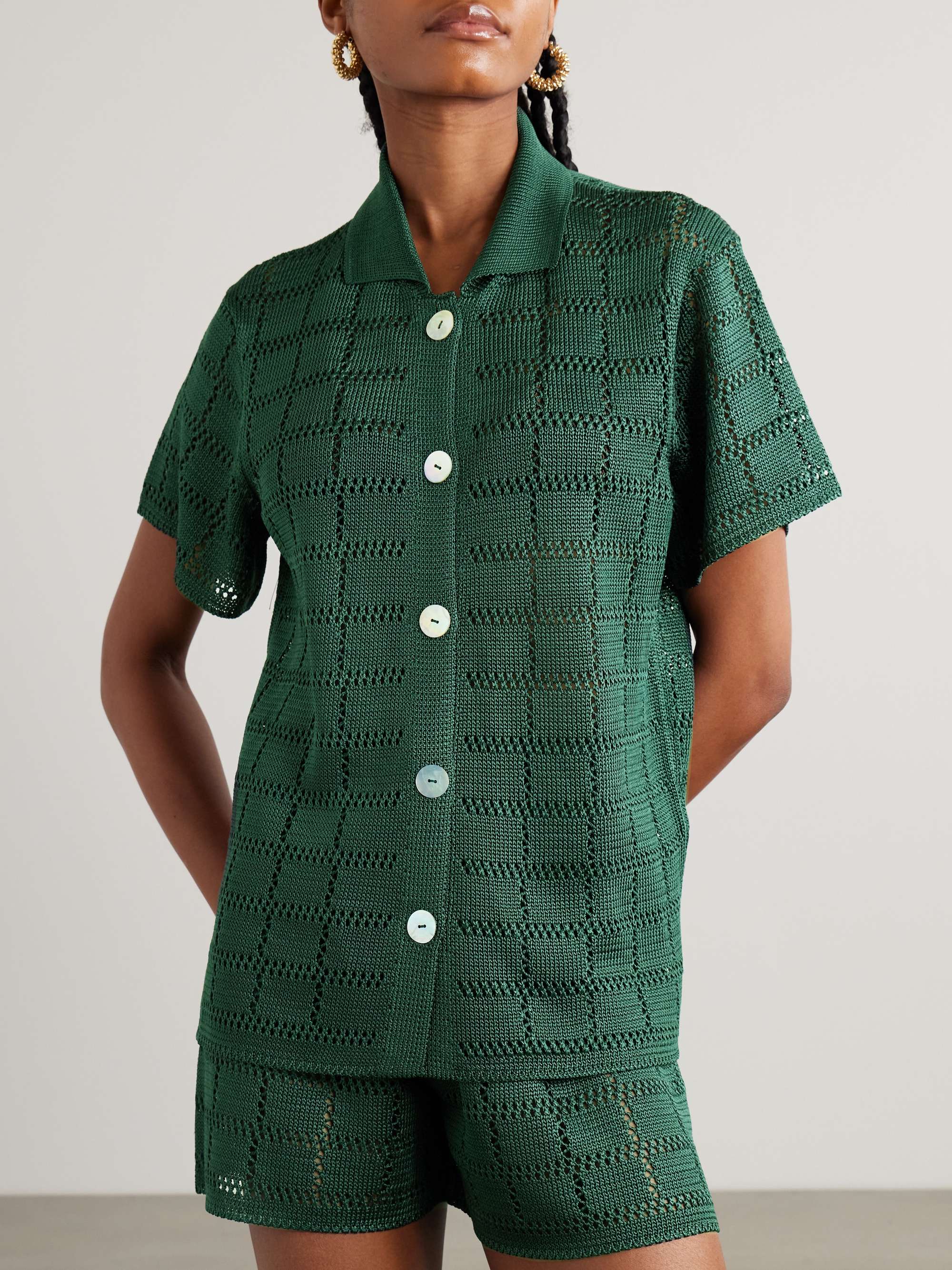 CALLE DEL MAR Crochet-knit shirt