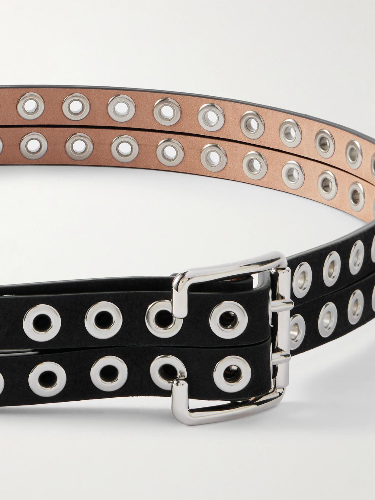 Alaïa Eyelet-embellished Nubuck Belt