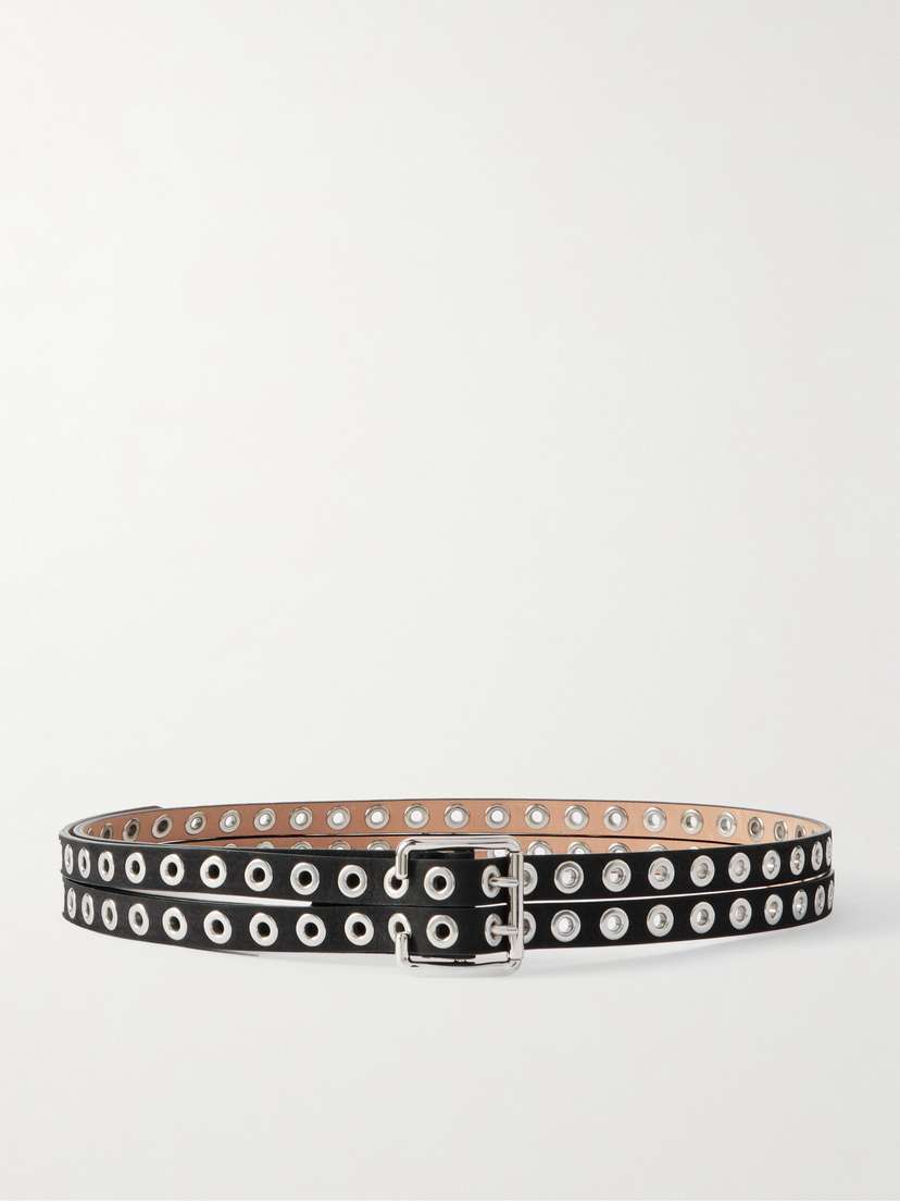 Alaïa Eyelet-embellished Nubuck Belt