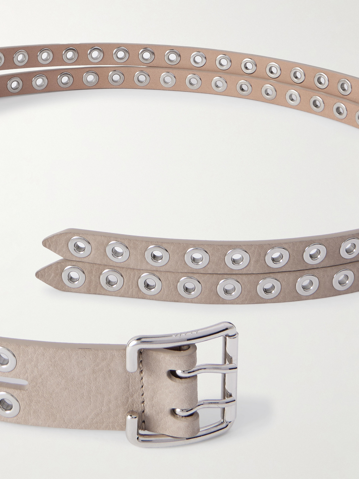 Alaïa Eyelet-embellished Nubuck Belt