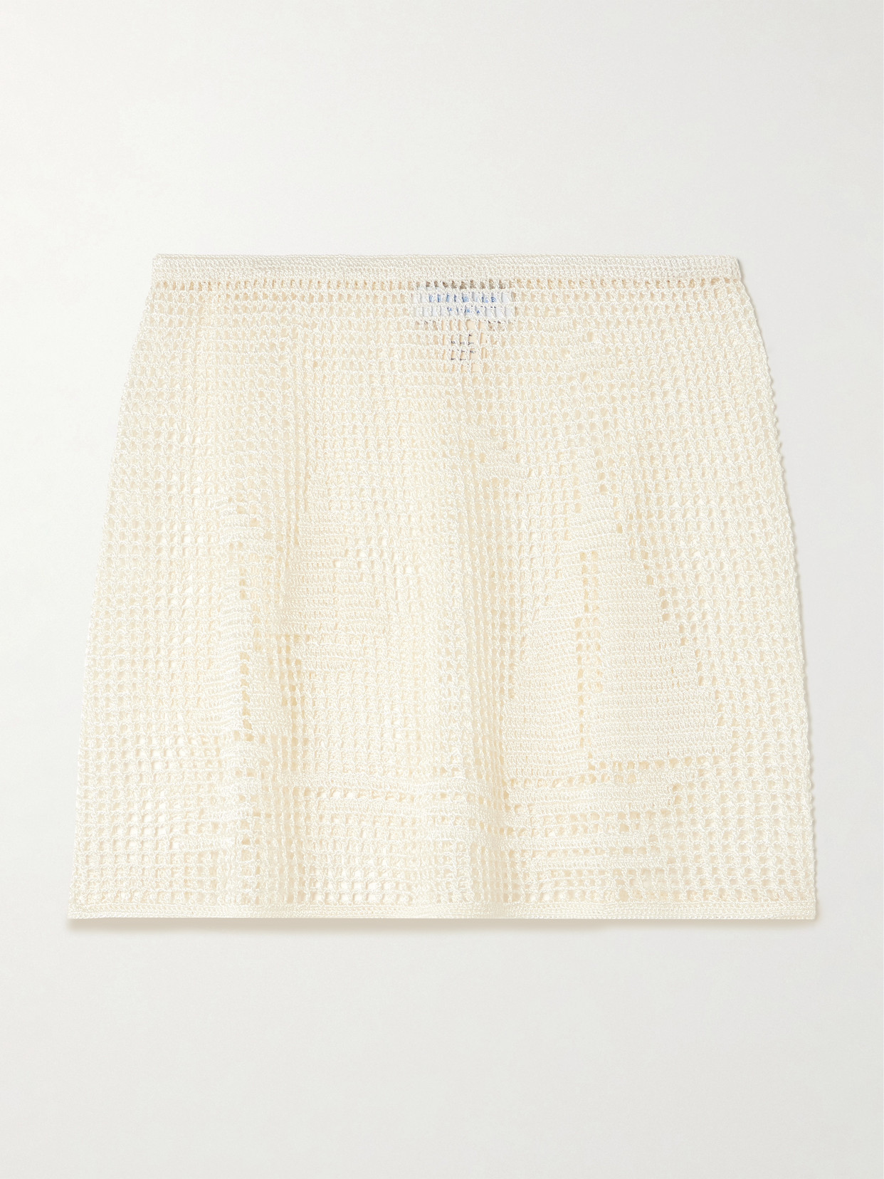 Calle Del Mar Nautical Crocheted Mini Skirt In Sand