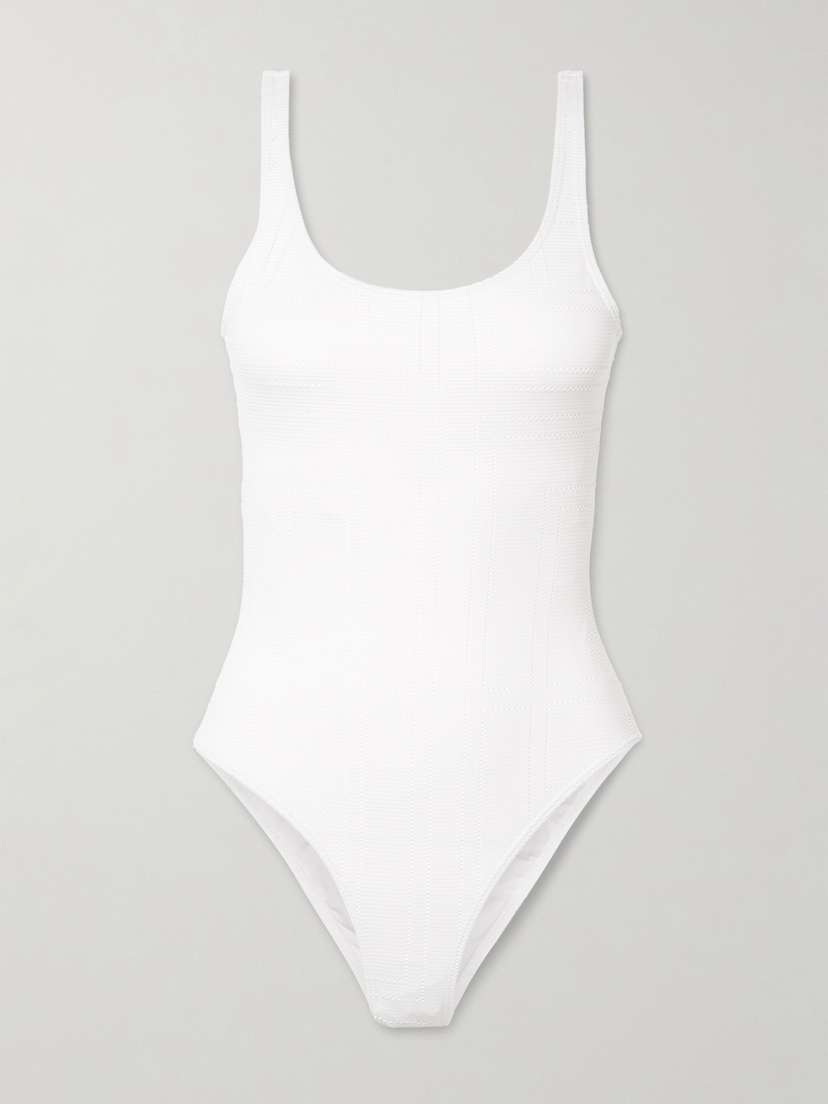 TOTEME Ribbed Pointelle-knit Recycled Swimsuit