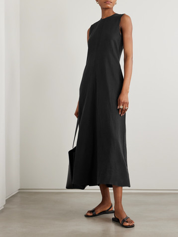 TOTEME Lyocell and linen-blend midi dress