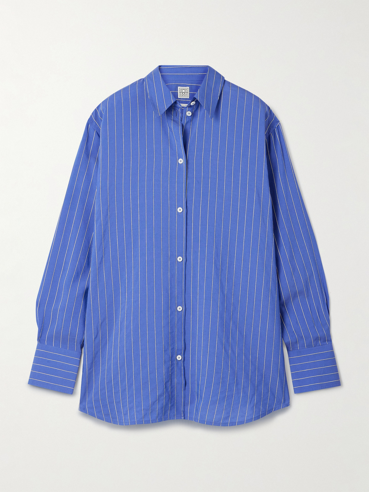 Totême Pinstriped Poplin Shirt In Blue