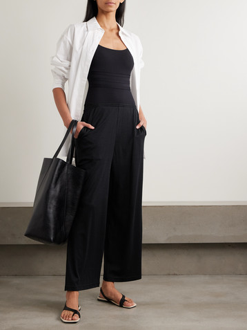 TOTEME Silk and organic cotton-blend jersey pants