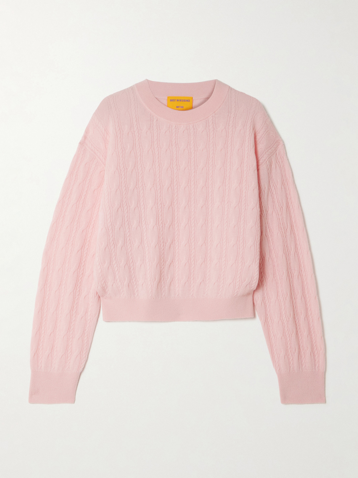 Guest In Residence Cable-knit Cashmere Sweater In Pink