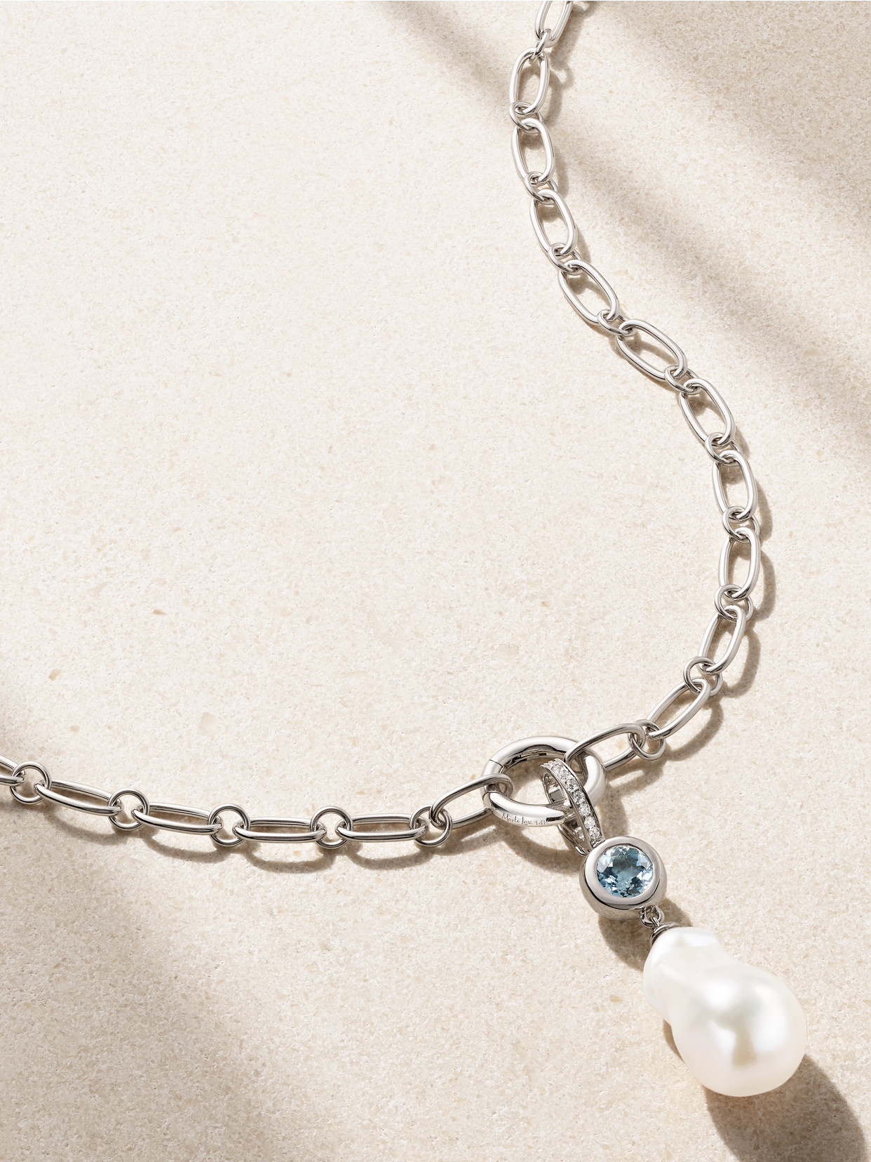 Marlo Laz Sardinia 14-karat White Gold Multi-stone Necklace In Metallic