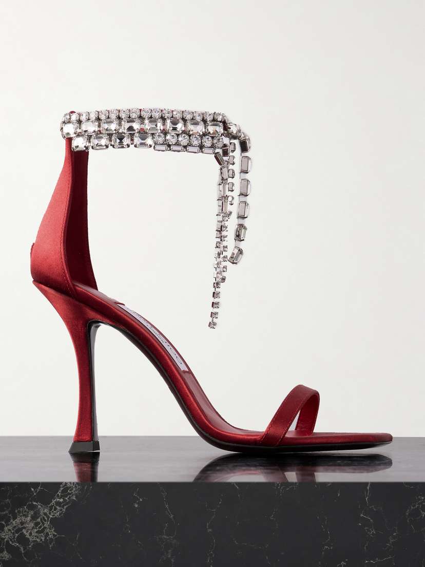Jimmy Choo Verity 100 Crystal-embellished Satin Sandals