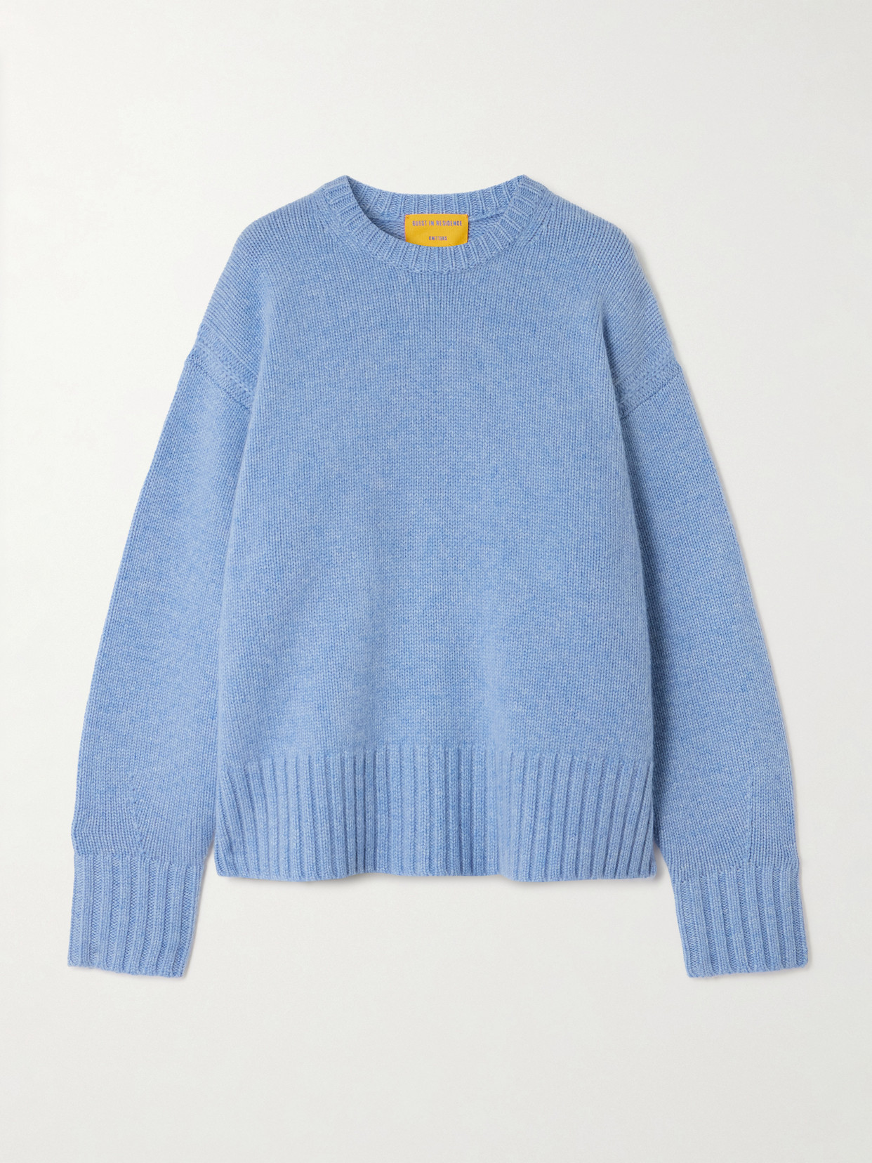 Guest In Residence Cashmere Shrunken Crewneck Sweater In Blue