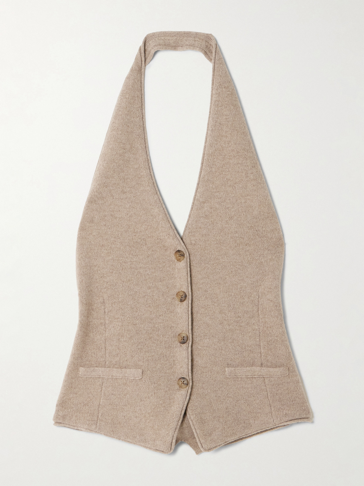 Guest In Residence Cashmere Halterneck Vest In Brown