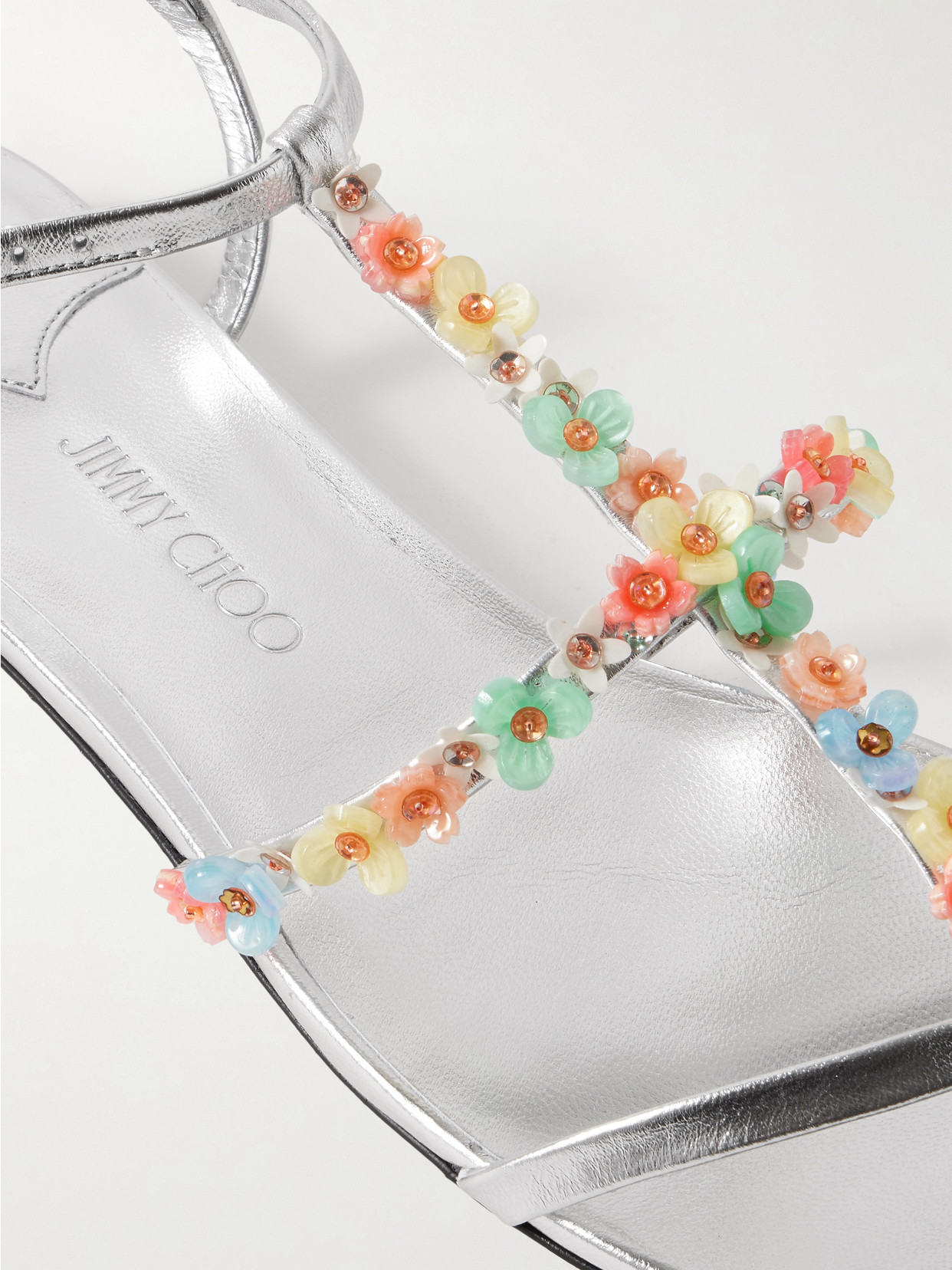 Jimmy Choo Silver Open Toe Sandals In Metallic