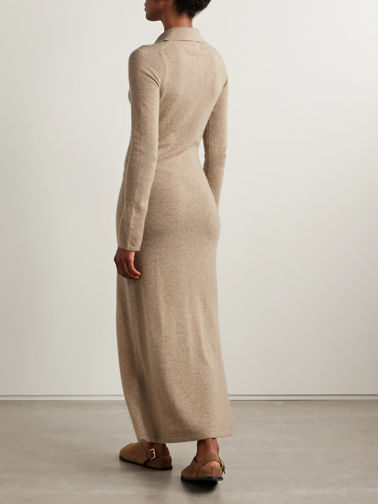 Guest In Residence Showtime Cashmere Midi Dress In Neutral