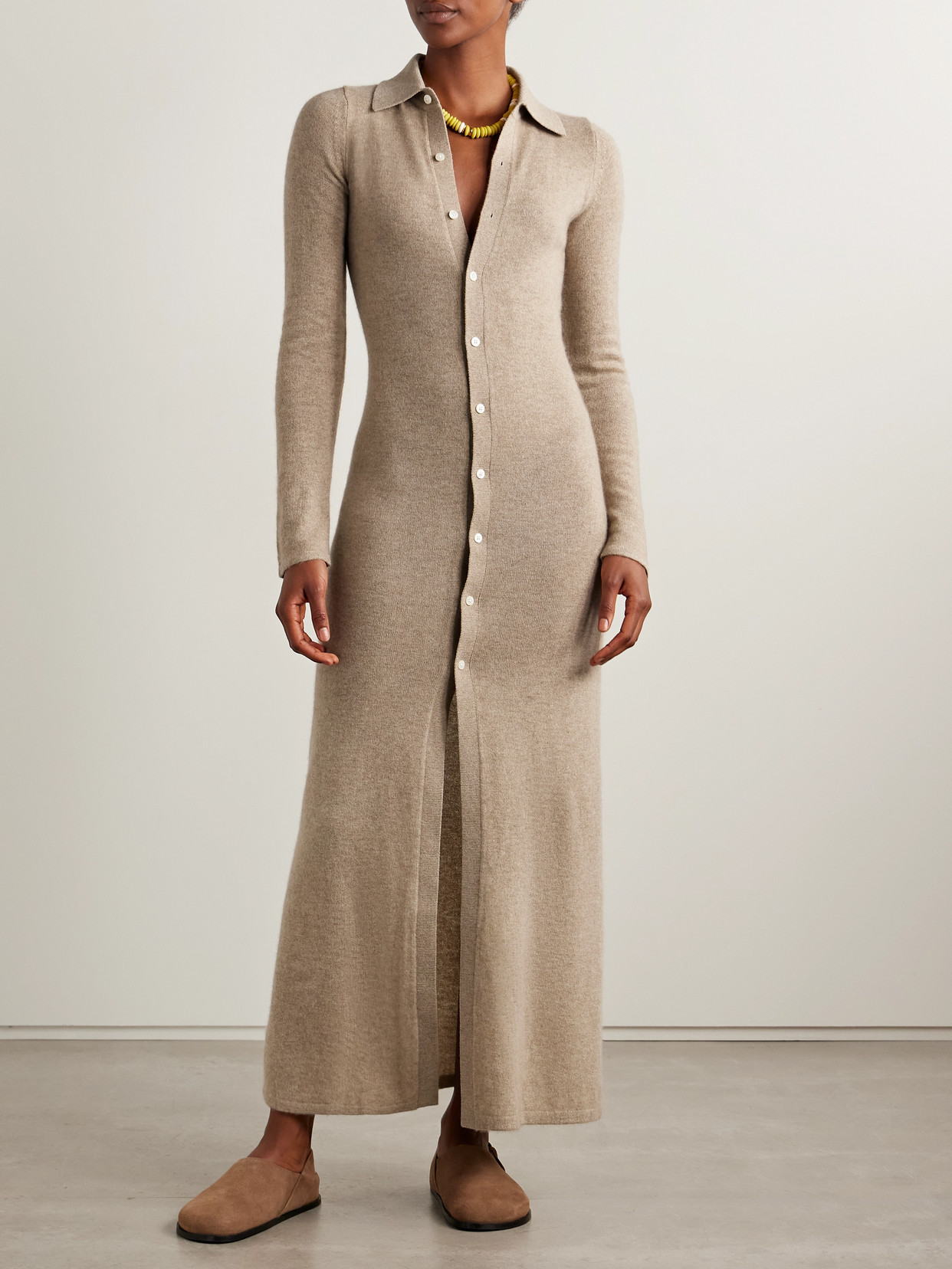 Guest In Residence Showtime Cashmere Midi Dress In Neutral