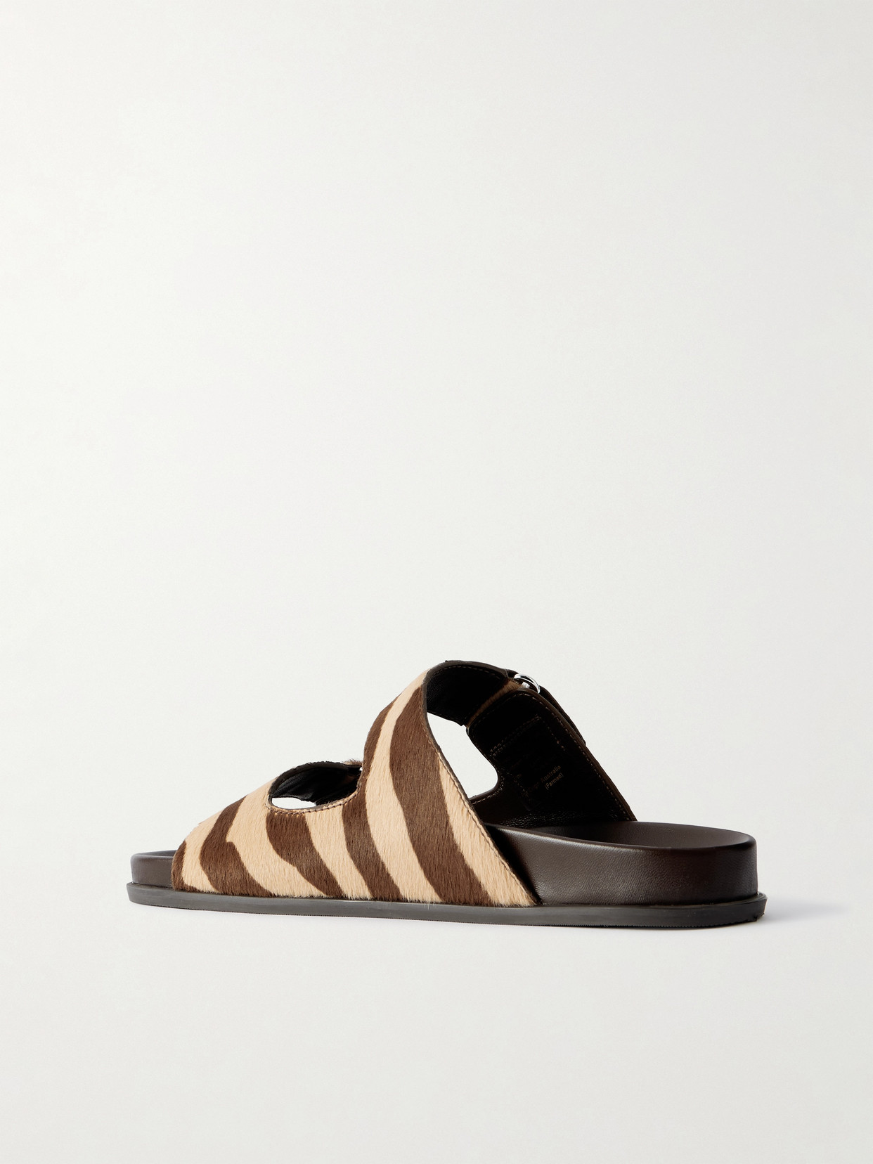 Jimmy Choo Faux Pearl-embellished Zebra-print Calf Hair Sandals In Brown