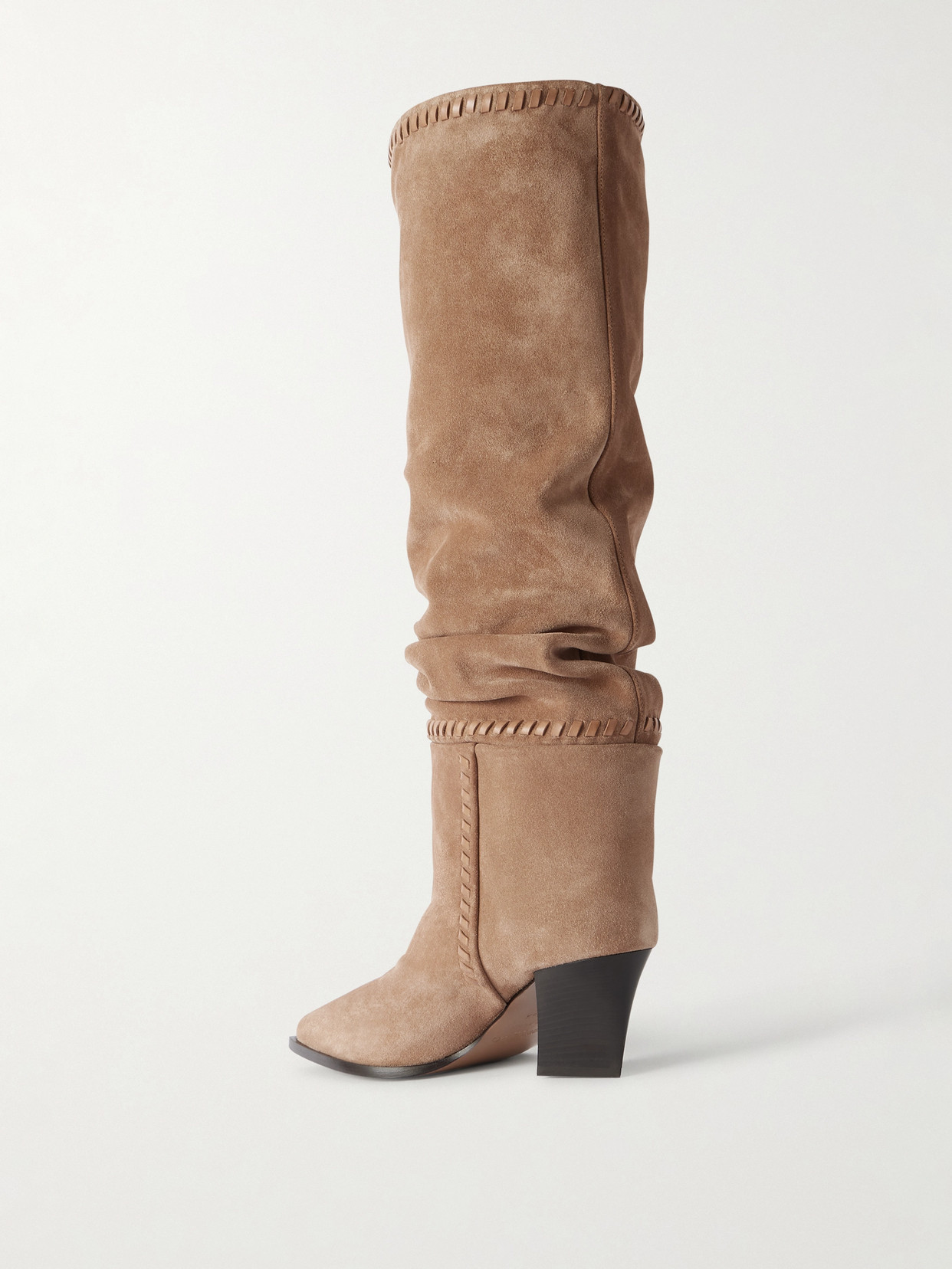 Jimmy Choo Hart Stitch 60 Suede Knee-high Boot In Brown