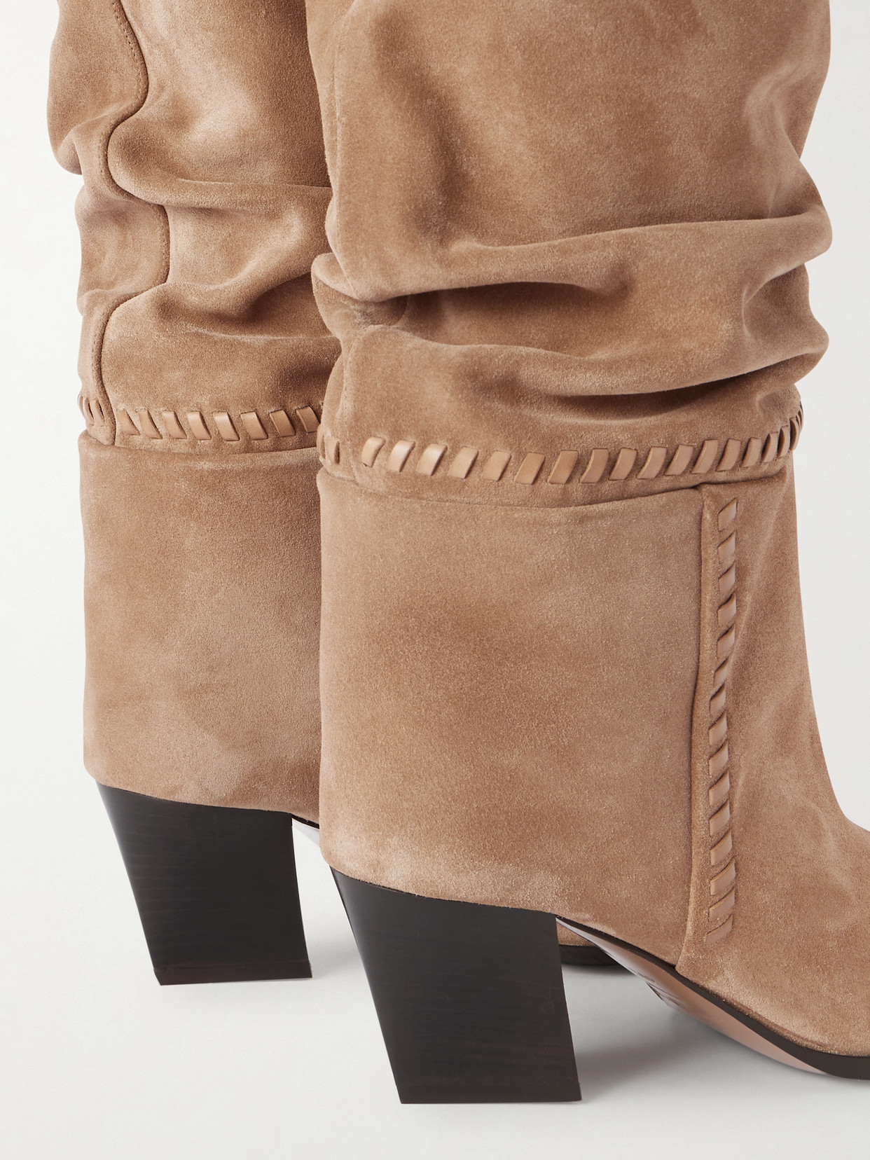 Jimmy Choo Hart Stitch 60 Suede Knee-high Boot In Brown