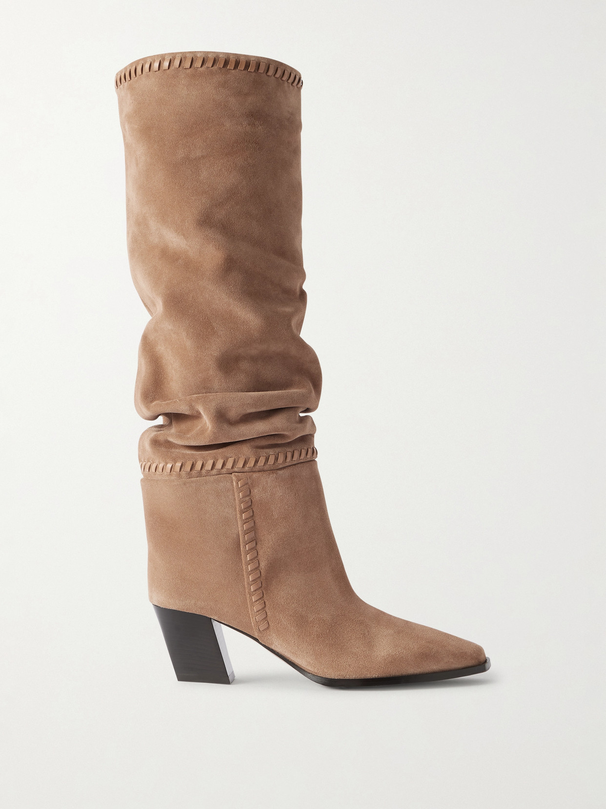 Jimmy Choo Hart Stitch 60 Suede Knee Boots In Brown