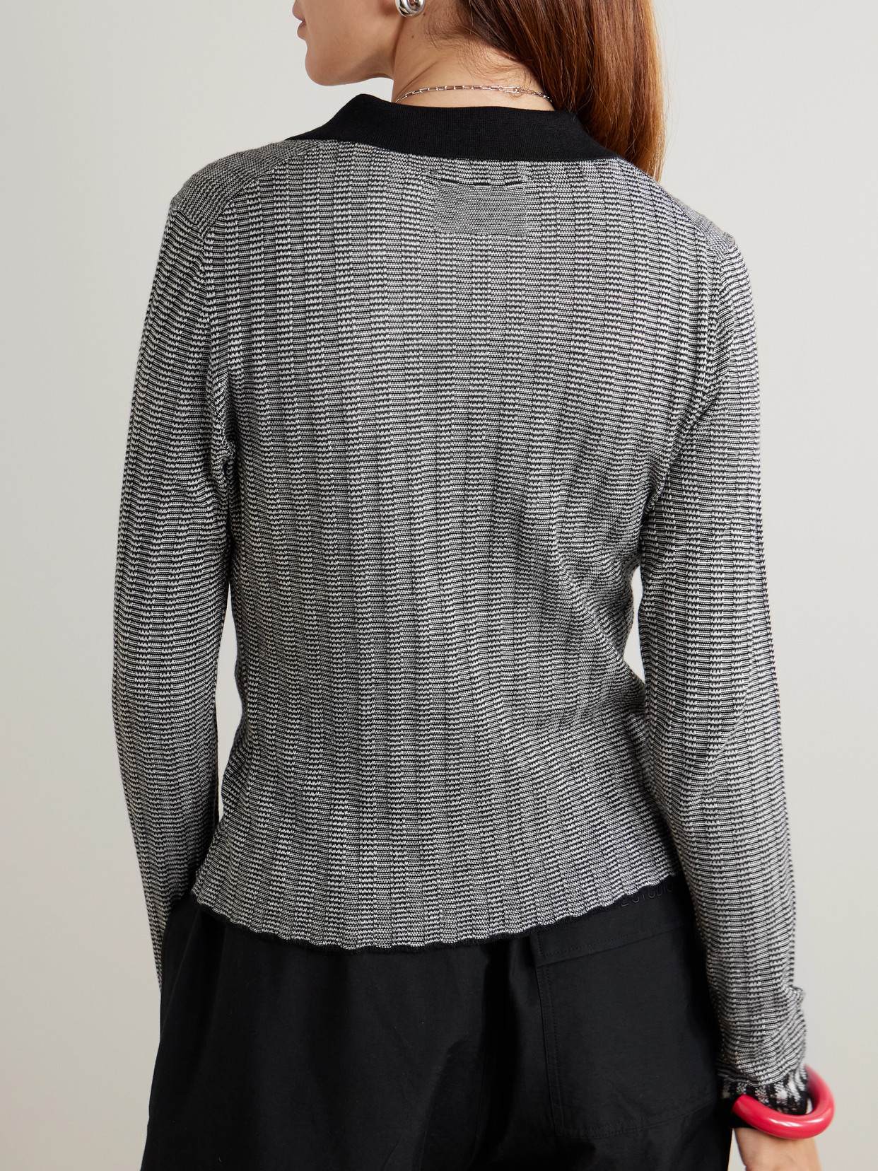 Guest In Residence Striped Silk And Linen-blend Shirt In Gray