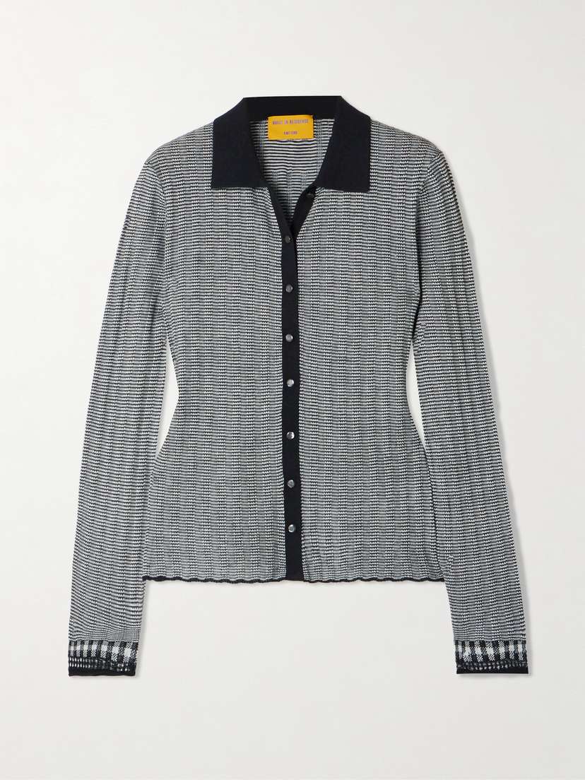 Guest In Residence Striped Silk And Linen-blend Shirt