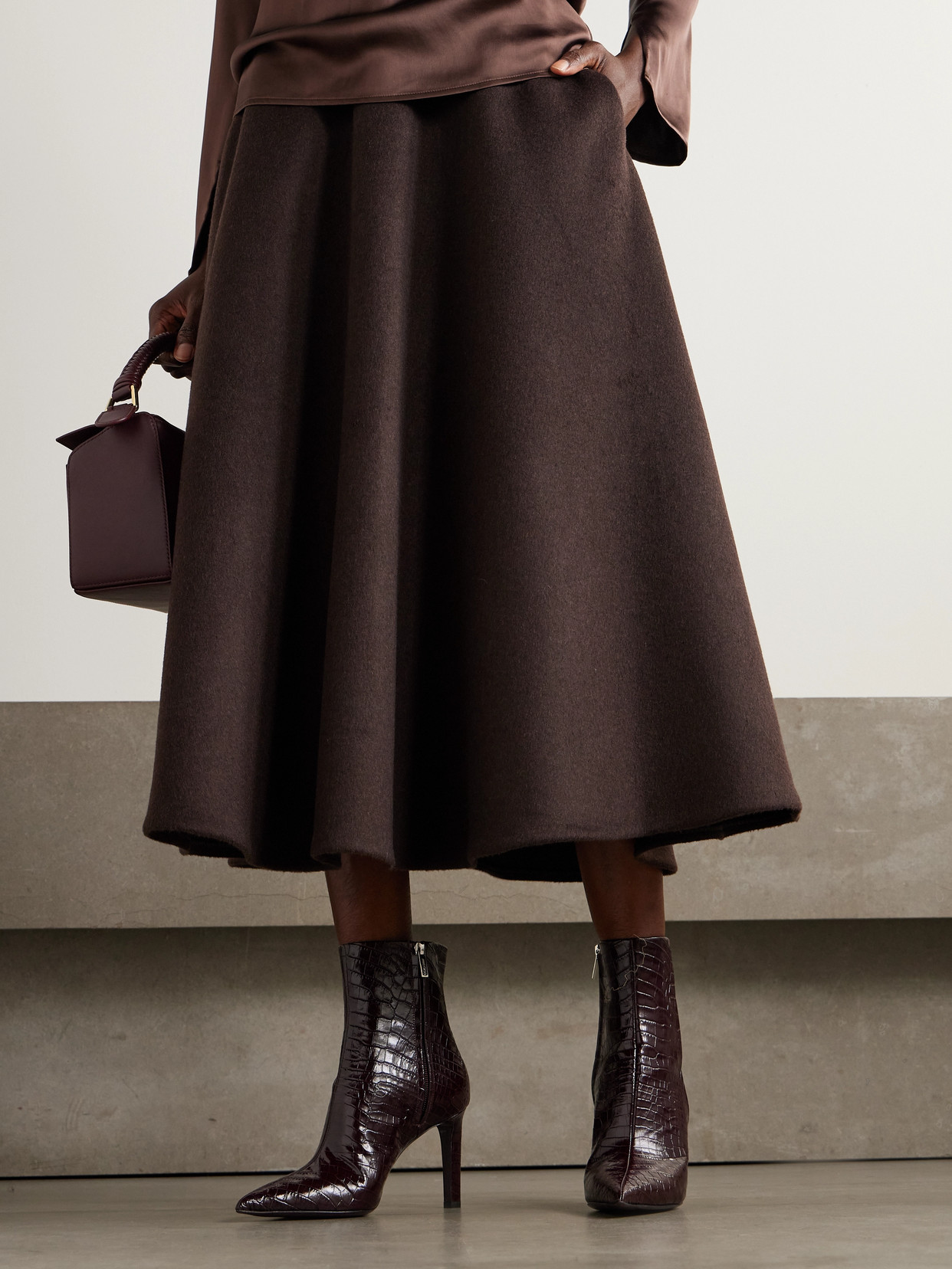 Jimmy Choo Frankie 85 Croc-effect Leather Ankle Boots In Burgundy