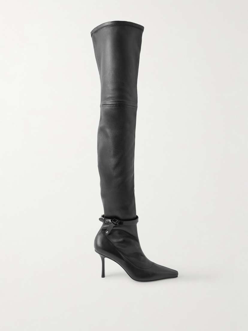 Jimmy Choo Camie 85 Belted Leather Over-the-knee Boots